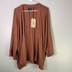 NWT PrAna Women's Modal Wrap Cardigan Sz XL Pocket Reddish Brown Soft Comfy